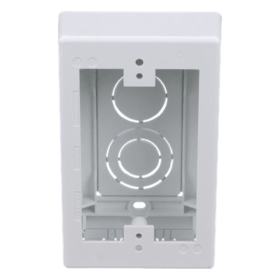 Caja de Pared Superficial / 5 x 3.26 x 1.62 in / PVC Auto-extinguible UL94-V0 / 3 Entradas de Tubería JBX3510WH-A PANDUIT