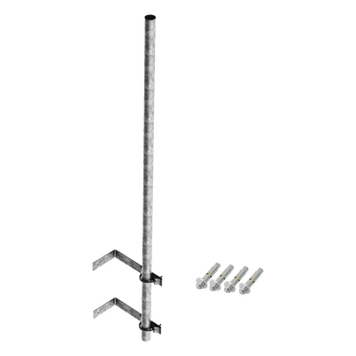 Mástil de Montaje en Pared / 3 m (9.8 ft) / Acero A-36 Galvanizado / 1-1/2" Ced. 30 / Soporte Antenas y Cámaras hasta 2' SMR-P2 SYSCOM TOWERS