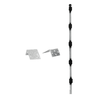 Poste para Cerco Eléctrico / 1 m (3.3 ft) de Altura / 5 Aisladores de Paso / Base Multiposición / Acero Galvanizado SYS-POST-3-V2 EPCOM INDUSTRIAL