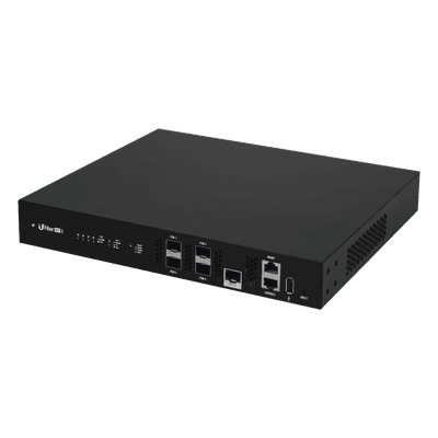 Terminal de Línea Óptica GPON / 4 Puertos SFP GPON / 1 Puerto SFP+ 10 G / 512 ONUs Concurrentes / 20 km (12.4 mi) / Rack 1U UF-OLT-4 UBIQUITI