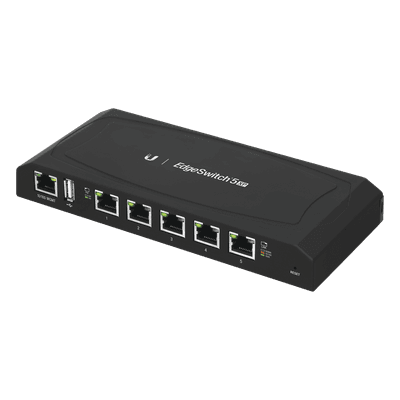 EdgeSwitch 5XP Administrable de 5 Puertos Gigabit PoE de 24 V Pasivo, con funciones avanzadas de Capa 2 ES-5XP UBIQUITI