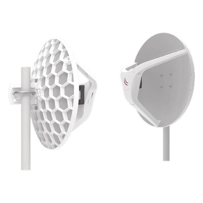 Enlace Inalámbrico 60 GHz / 2 Gbps Agregados / Alcance 1500 m (4921.3 ft) / CPU 4 Núcleos / Preconfigurado / IP Exterior RBLHGG-60AD-KITR2 MIKROTIK