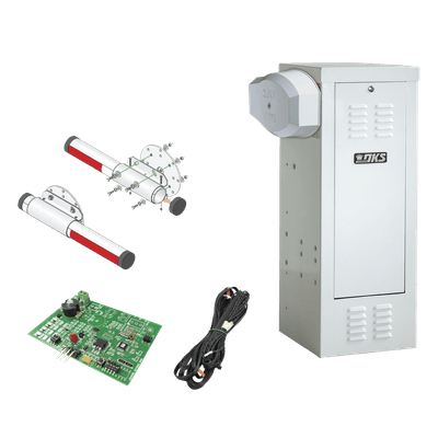 Kit de Barrera Vehicular de Uso Continuo / Motor 1/2 HP / Mástil Aluminio 4 m (13.1 ft) / 115 VAC / 5.4 A / Sensor de Masa y Loop 1601-KTAL DKS DOORKING