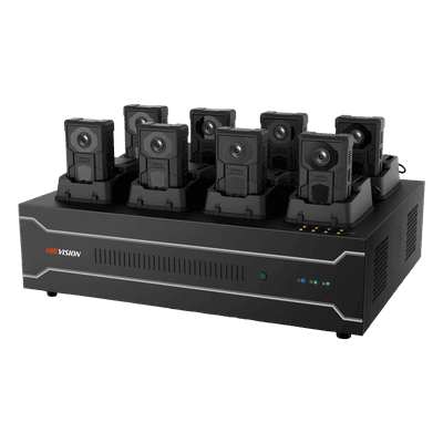 Estación de Acoplamiento para Cámaras Corporales DS-MH4172I / Carga y Recopilación de Datos para 8 Cámaras / 4 HDD de 2 TB a 6 TB / Interfaz USB 3.0 y Ethernet / Compatible con Windows 10 DS-MH4172I HIKVISION