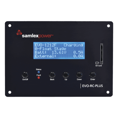 Control remoto para inversor cargador / LCD 4x20 / Conectores RJ-45 y RJ-12 / Registro SD / Monitoreo en tiempo real EVO-RC-PLUS SAMLEX