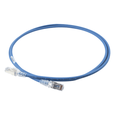 Patch Cord Cat6A Blindado S/FTP / 1.52 m (5 pies) / 28 AWG Diámetro Reducido / Color Azul SP6A-S05-06 SIEMON