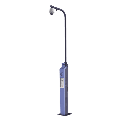 Estación de Pánico con Videollamada / Cámara 2 Megapixel / Sirena 110 dB / Alarma Visual RGB / IP65 / Switch 8 Puertos / Captación de Voz 5 m (16.4 ft) DS-PEA3M-21H HIKVISION