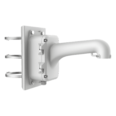 Montaje en Poste con Caja de Conexión / Ajustable 100-200 mm / Capacidad 10 kg (22 lb) / Aluminio y Acero / IP Compatible