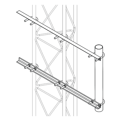 Brazo Lateral para Torre / Acero ASTM A-36 / Galvanizado en Caliente / Tubo Ø 2' Cal. 18 / Altura 50 cm (19.7 in) / Separación 20 cm (7.9 in) / Compatible STZ30G S-BRA-LI-30G SYSCOM TOWERS