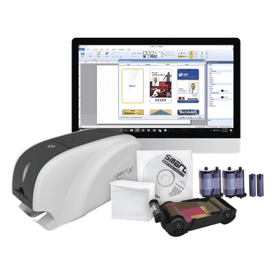 Kit Impresora Tarjetas PVC / Doble Cara / Ethernet / Codificación Inteligente / UV / 23 seg Color / 5 seg Mono SMART31DK IDP