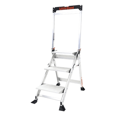 Escalera de Tijera / 3 Peldaños Jumbo / Altura 0.67 m (2.2 ft) / Capacidad 170 kg (375 lbs) / Barra Anti-caídas / Almohadillas Antideslizantes JUMBO-STEP-3WHR Little Giant Ladder Systems