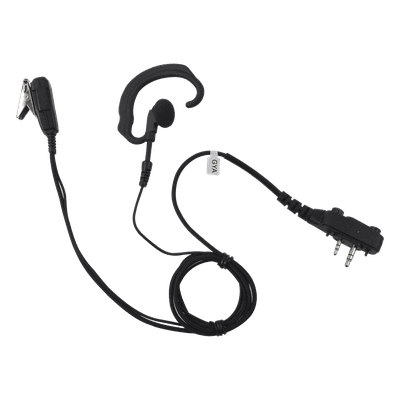 Micrófono de Solapa con Auriculares / Gancho de Oreja Suave / Cable Retráctil 2.5' (0.76 m) / Conector 2 Pines con Tornillos / Fibra Trenzada / Carcasa Policarbonato