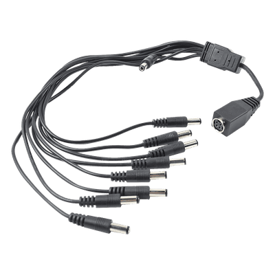 Cable de alimentación multivía / 9 vías / 8 cámaras TurboHD / 12 VCC / 500 mA por canal / Conector plug 3.5 mm DS-9WAYC HIKVISION