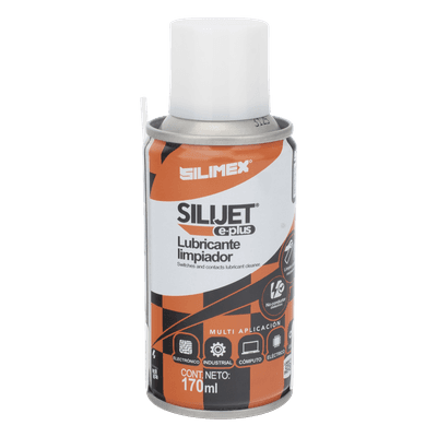 Limpiador Lubricante Dieléctrico / Fórmula de Silicona / 170 ml / Tubo Extensor / Protección hasta 50 °C SILIJET-E-PLUS SILIMEX