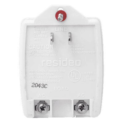 Transformador de Pared / 120 Vca a 9 Vca / 25 VA / Clase 2 / UL Listado / Montaje en Pared K10145WH-1 HONEYWELL