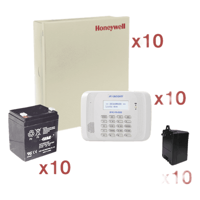 Kit de 10 paneles VISTA-48LA / 8 zonas cableadas + 40 inalámbricas c/u / teclado 6162RF / batería y transformador incluidos / sin comunicador VISTA48-KIT10 HONEYWELL HOME RESIDEO
