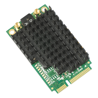 Tarjeta Mini-PCI-Express inalámbrica de doble canal en 5GHz a/n/ac, Hasta 27dBm de potencia. R11E-5HACD MIKROTIK