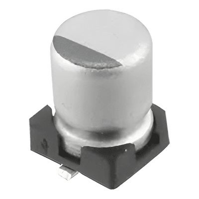 Capacitor Electrolítico SMD / 1 µF / 50 VCC / 20% Tolerancia / 4 x 5.4 mm / -40°C a +105°C 493-3207-1-ND SYSCOM