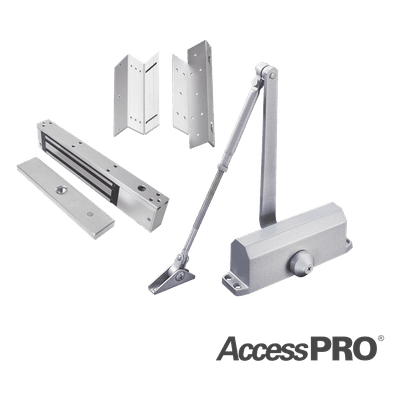 Kit de chapa magnética / 600 lbs / Montaje Z y L / Cierre automático de puertas
