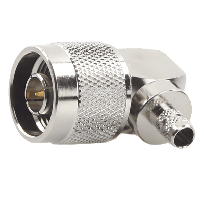 Conector N Macho en Ángulo Recto / Anillo Plegable / Cables RG-8/X, LMR-240 / Níquel, Oro, Teflón RFN-1009-X-04 RF INDUSTRIES,LTD