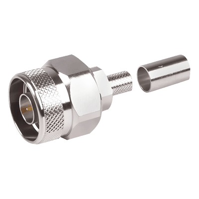 Conector N Macho Hex / Anillo Plegable / Pin Cautivo / RG-8/X, LMR-240 / 0-11 GHz / 50Ω / Ni/Au/PTFE RFN-1006-9X RF INDUSTRIES,LTD