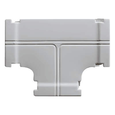Derivación tipo T / Canaleta DX10000.00 / ABS V0 / -20°C a +80°C / 0.035 kg/m / Gris y Blanco DX18740 THORSMAN