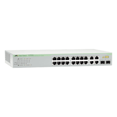 Switch WebSmart / 16 Puertos 10/100 Mbps / 2 Puertos Gigabit RJ45 / 2 SFP Combo / 11.2 Gbps / 1U Rack 19" AT-FS750/20-10 ALLIED TELESIS
