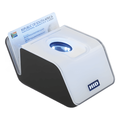 Lectora de huella digital multiespectral / 500 dpi / 13.56 MHz iClass / Autenticación multifactor / Certificación MINEX III / Estándares ANSI/ISO V371-00-01 HID