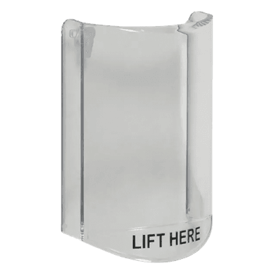 Cubierta Protectora / Policarbonato Superresistente / Sin Alarma / Montaje por Pestañas / 135x89x45 mm / -40 a 49°C