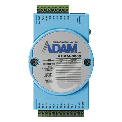 Módulo I/O / 6 Relés / 6 Entradas Digitales / Ethernet / MQTT TLS SNMP Modbus TCP / Azure IoT ADAM-6060 OPTEX