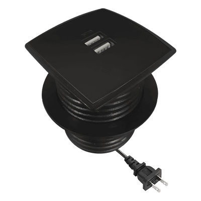 Caja Cuadrada Multy USB / 2 Puertos USB 5V/2A / Cable 1.5m (4.9 ft) / ABS V0 Ignífugo / NOM-ROHS-UL94 USB-MULTYB THORSMAN