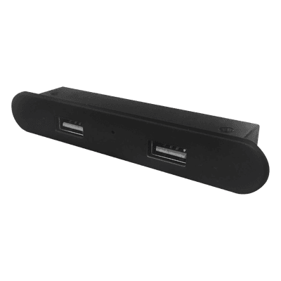 Cargador USB Empotrable / 2 Puertos 5V 2A / Cable 1.5 m / 100-240V / 60°C / Negro USB-MINI-ERB THORSMAN