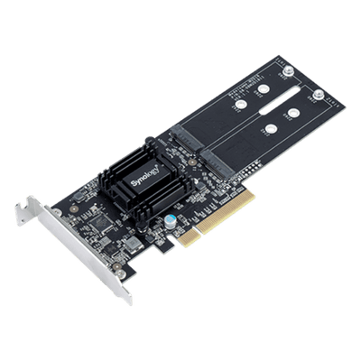 Tarjeta de Expansión M.2 / PCIe 2.0 x8 / NVMe y SATA SSD / 2 Ranuras M-key / Perfil Bajo y Altura Completa / 2.3 x 7.1 x 0.7 pulgadas M2D18 SYNOLOGY