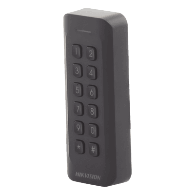 Lector de Tarjetas PROX / EM 125 kHz / Teclado Numérico / Wiegand W26/W34 / IP65 / Perfil Delgado DS-K1802EK HIKVISION