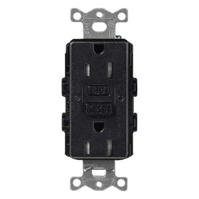 Tomacorriente GFCI dúplex / 15 A / 125 V 60 Hz / autocomprobación cada 30 s / resistente a manipulaciones / LED de estado / Midnight SCR15GFSTMNL LUTRON ELECTRONICS