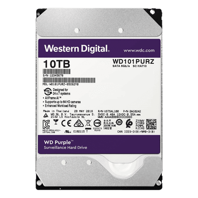 Disco duro WD de 10TB / 7200RPM / Optimizado para Videovigilancia WD101PURZ Western Digital (WD)