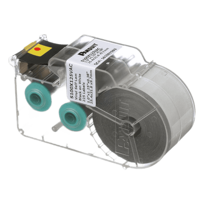 Casete de Etiquetas Autolaminadas / 25.4 x 31.8 mm (1 x 1.25 in) / Cables 3 a 7.1 mm (0.12 a 0.28 in) / 225 Etiquetas / Vinilo S100X125VAC PANDUIT