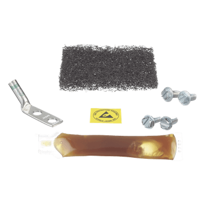 Kit de Puesta a Tierra ESD / Terminal 2 Orificios 45° / Espaciado 5/8" (15.9 mm) / Pasta Antioxidante 5cc / Tornillos 12-24 y M6 RGESD2-1 PANDUIT