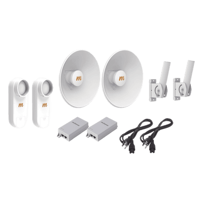 Kit de 2 radios C5X / Con antena N5-X25-2PACK (25 dBi) / Frecuencia extendida (4.9 a 6.4 GHz) / Incluye inyector POE / cable de alimentación y 2 FLEXIMOUNT-XL de / Ideal para hasta 10 km C5X-PTP-KIT4 MIMOSA NETWORKS
