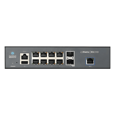 Switch Inteligente Capa 3 / 13 Puertos / 8 Ethernet Gigabit / 2 SFP / 20 Gbps / Zero-Touch Provisioning / Gestión en Nube MX-EX2010XXA-U CAMBIUM NETWORKS