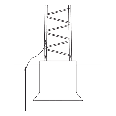 Kit de Aterrizaje para Torre / Electrodo 5/8" x 8' (2.4 m) / Alambre #6 BSC Cobre Trenzado / Conectores y Tornillería Incluidos TRY-T-GROUND Trylon