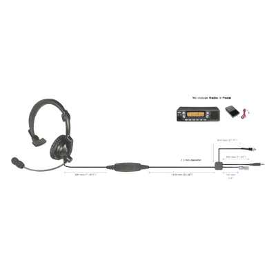 Auriculares con diadema metálica ajustable / Micrófono condensador con reducción de ruido / PTT en línea / Compatible con radios Icom HLPSNLM00J PRYME
