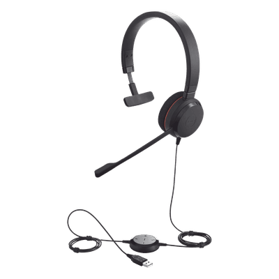 Jabra Evolve 20 Mono con conexión USB, micrófono con cancelación de ruido de ultima generación, configuración Plug and Play (4993-829-209) EVOLVE-20-MONO-UC JABRA