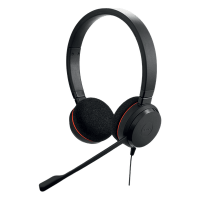 Auricular USB Profesional / Binaural / Micrófono con Cancelación de Ruido / Control de Llamadas Integrado / Certificación Microsoft Teams EVOLVE-20-DUO-MS JABRA