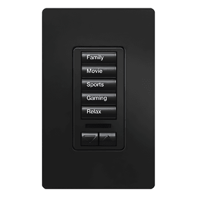 Teclado de Pared Programable / 5 Botones de Escena / Subir-Bajar / Retroiluminado / RF Clear Connect / Alcance 9 m (29.5 ft) / Control de Iluminación y Cortinas RRDW5BRLMN LUTRON ELECTRONICS