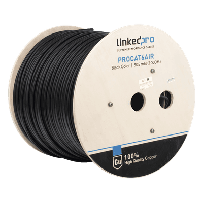 Cable FTP Cat6+ / 23 AWG / 305 m (1000 pies) / Con mensajero de acero / Exterior UV / PoE PRO-CAT-6-AIR LINKEDPRO BY EPCOM
