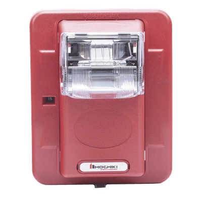 Lámpara Estroboscópica de Pared / 24 Vcc / 15-110 Candelas / 5 Intensidades / Rojo Sin Letrero / 5' x 4.5' x 2.5' HES3-24PWR HOCHIKI