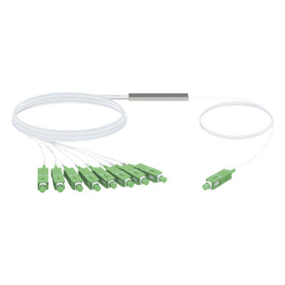 Divisor Óptico PLC / 1 x 8 / SC/APC / GPON FTTH / 1260-1650 nm / 20 km