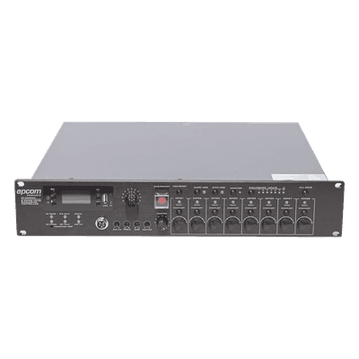 Controlador de Evacuación por Voz / Amplificador 500 W / 8 Zonas Independientes / Expansible a 128 Zonas / Salida 100 V / Reproductor MP3 / Radio FM SF-6200MA EPCOM PROAUDIO