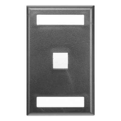 Placa de Pared Vertical / 1 Puerto Keystone / 69.8 x 114.3 mm / 2.75 x 4.5 pulg. / Con Espacios para Etiquetas / Color Negro NK1FBL PANDUIT